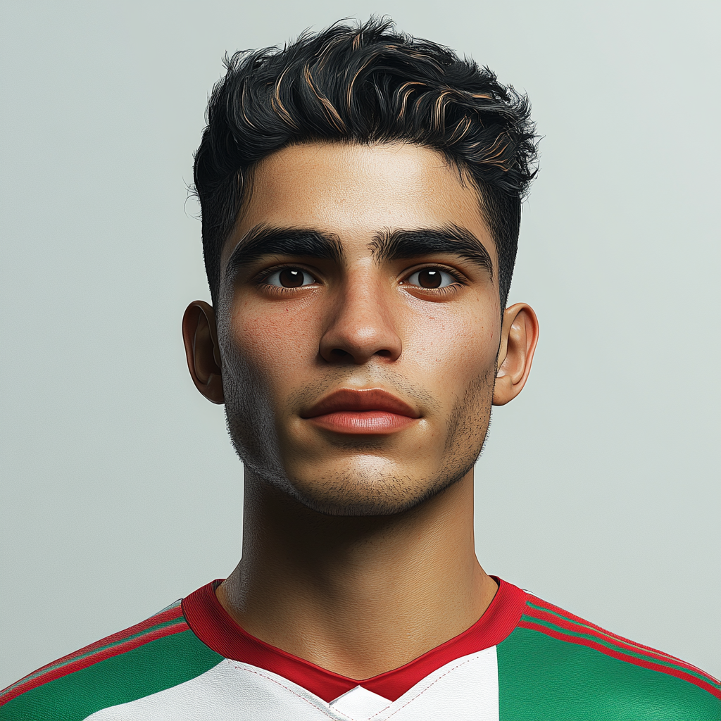 Mexican footballer transparent portrait photo