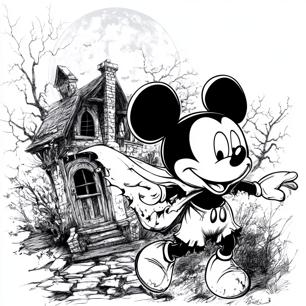 Mickey Mouse Ghost Coloring Book