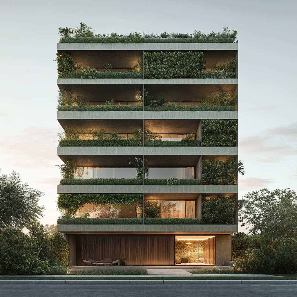 Minimalist green building architecture