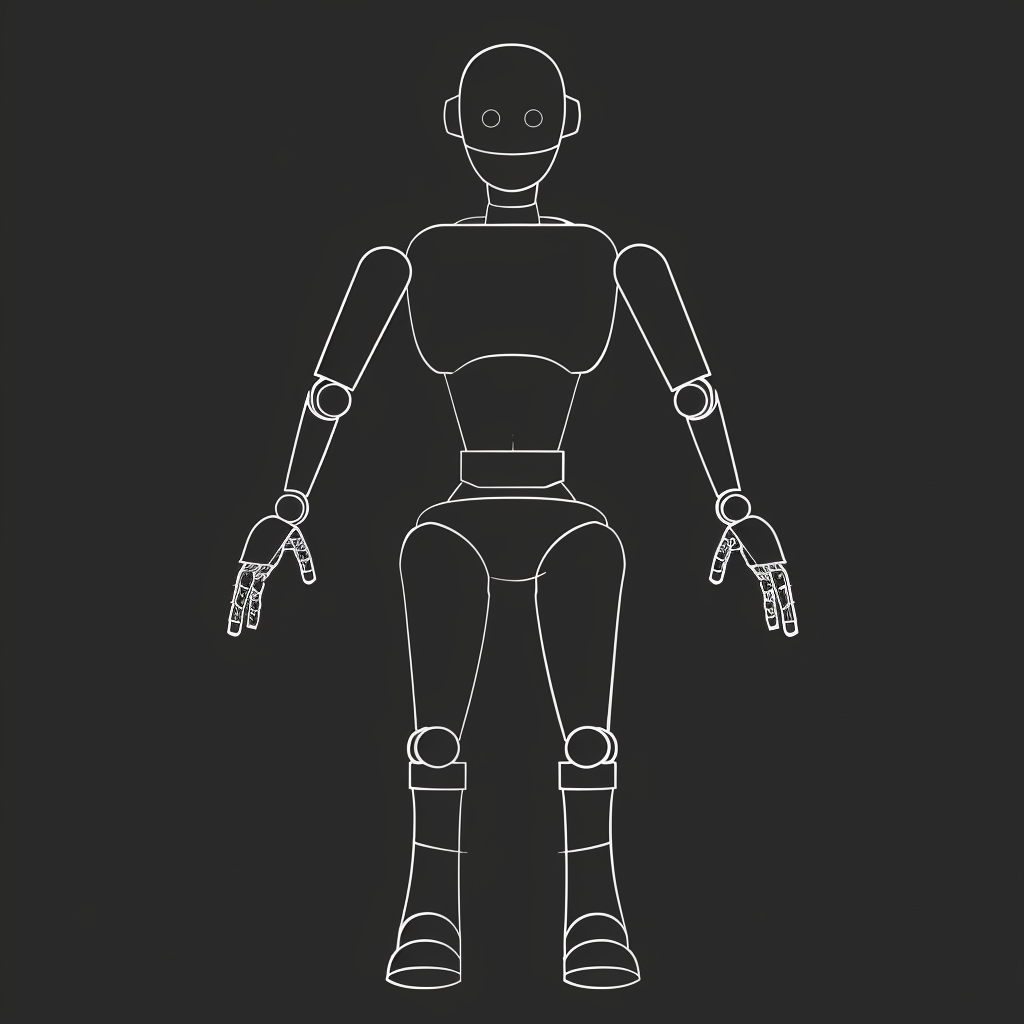 AI Minimalist Robot Silhouette Design