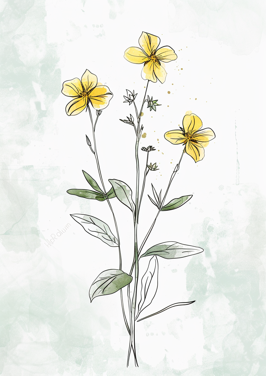 Minimalist Spring Wildflower Page Illustration