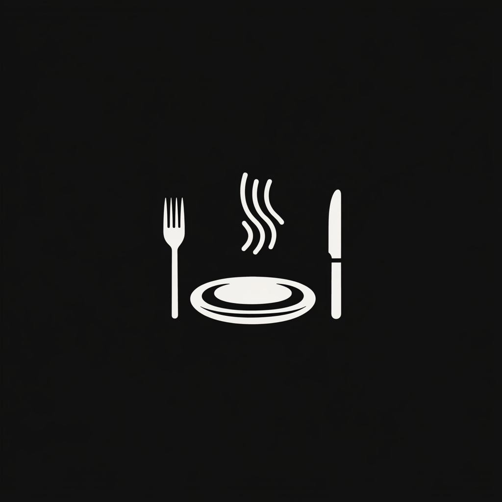 Fork knife plate vapor logo