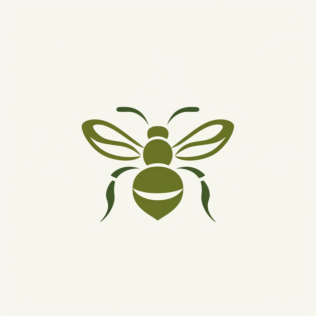 Green Bee Logo Minimalistic Design