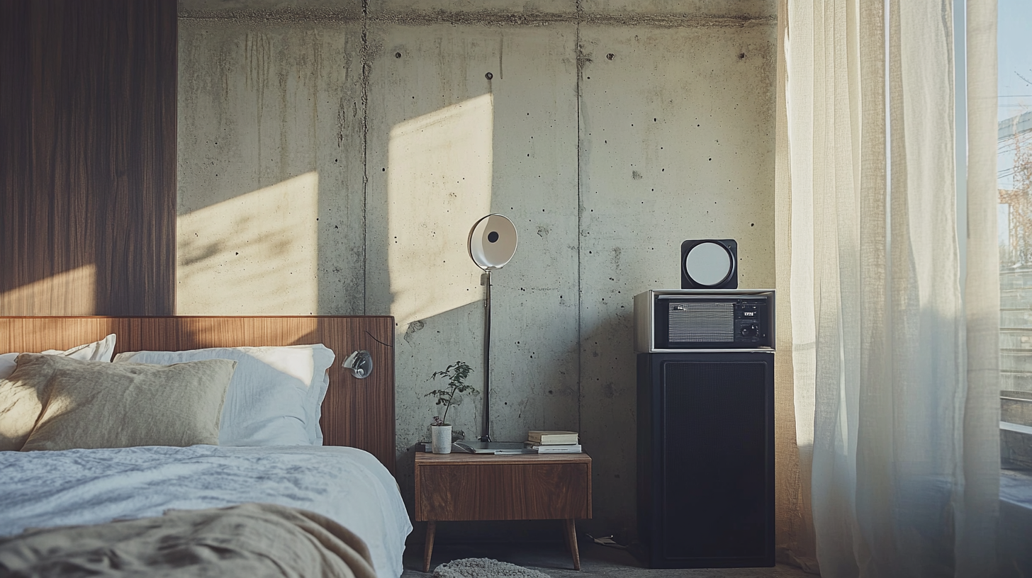 Neat bedroom wabi sabi style