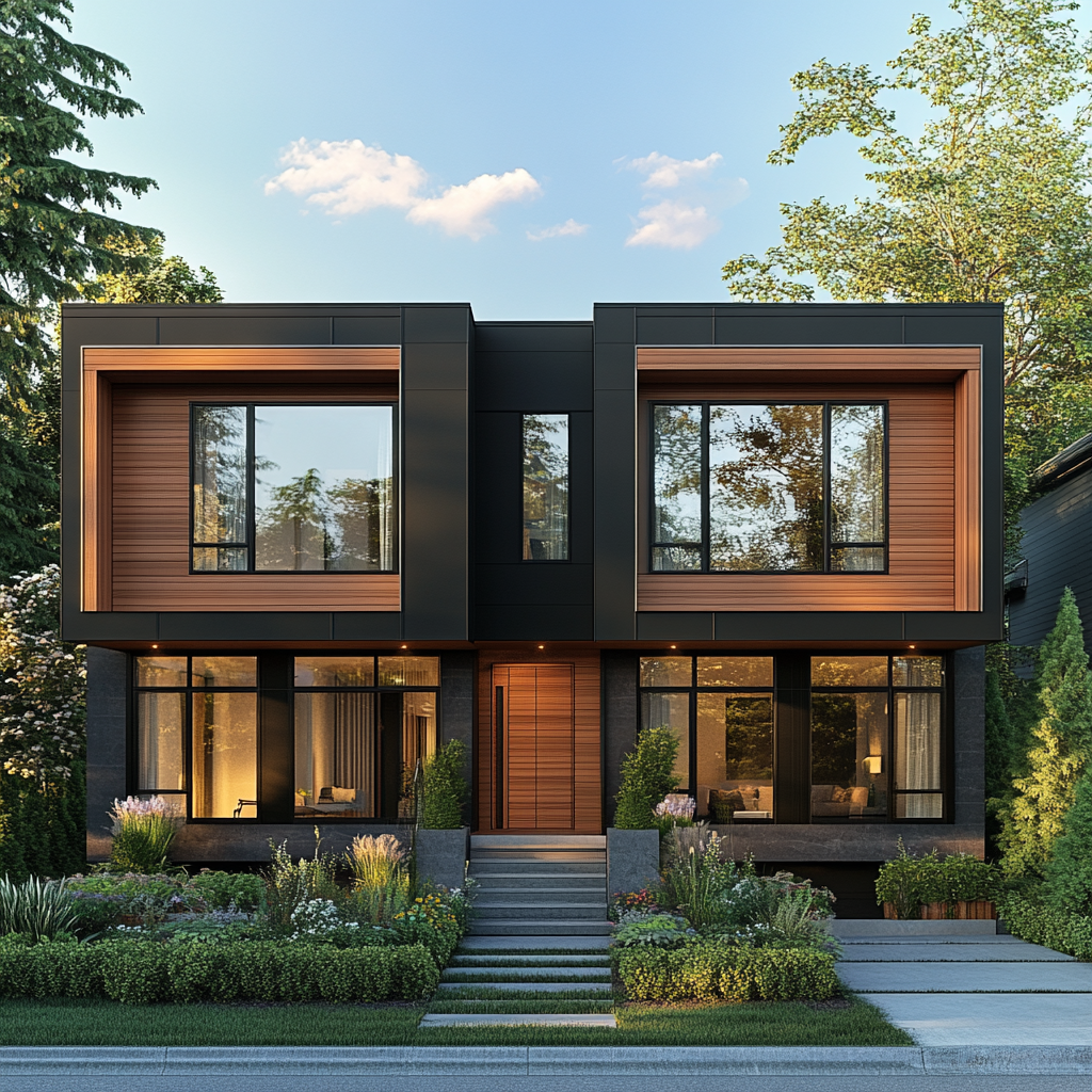 Modern Duplex Vancouver Neighborhood Exterior