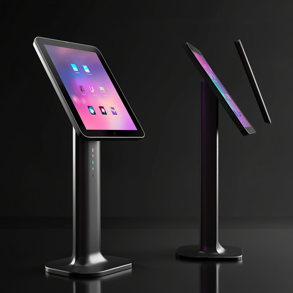 Minimalist iPad-like kiosk pedestal design