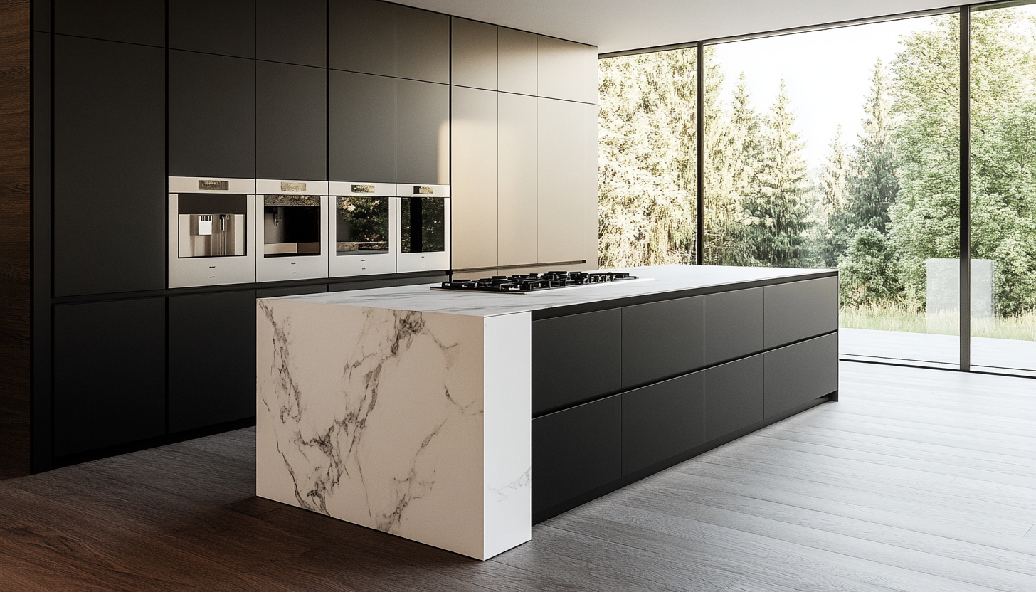 Sleek modern kitchen island appliances