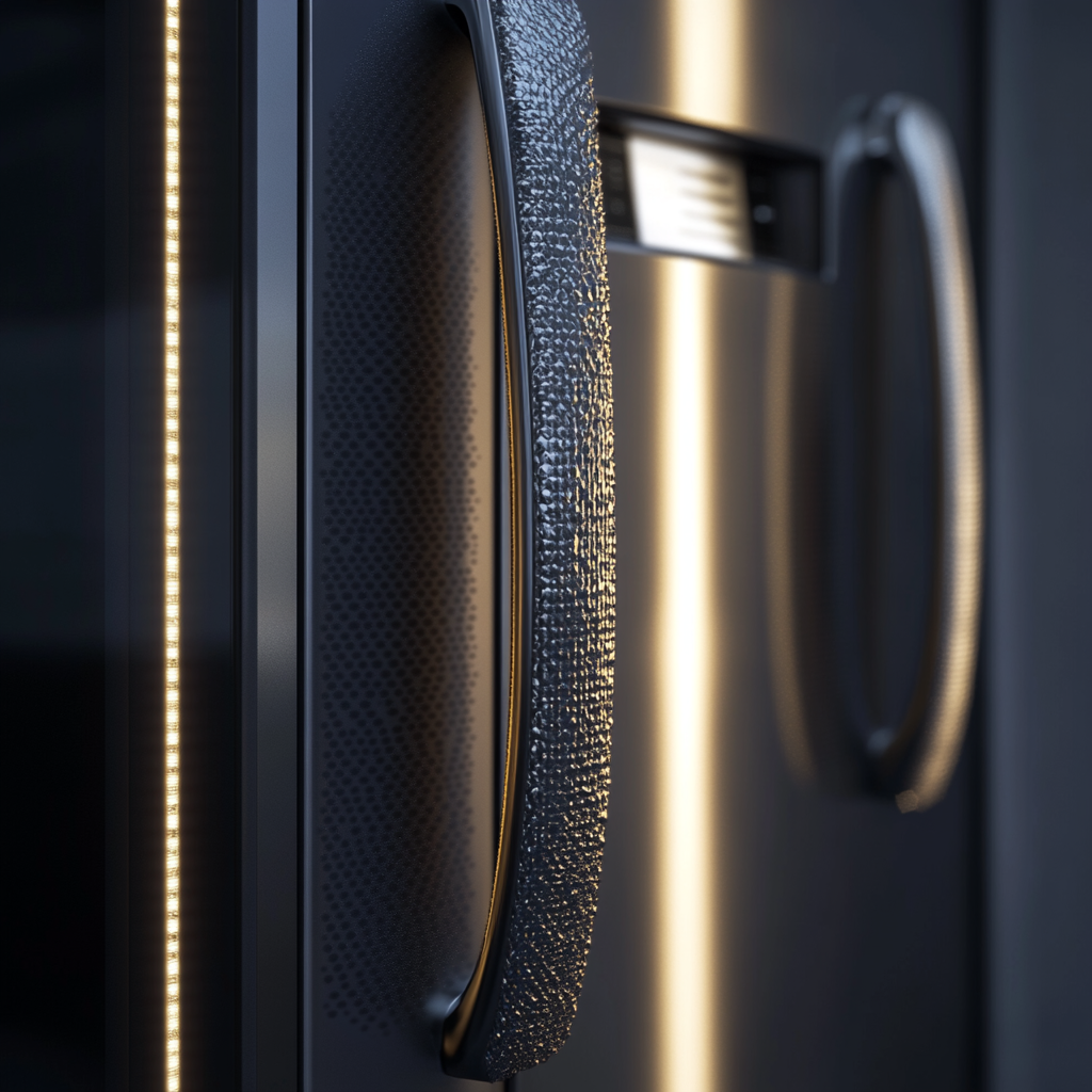 Detailed high-end refrigerator close-up