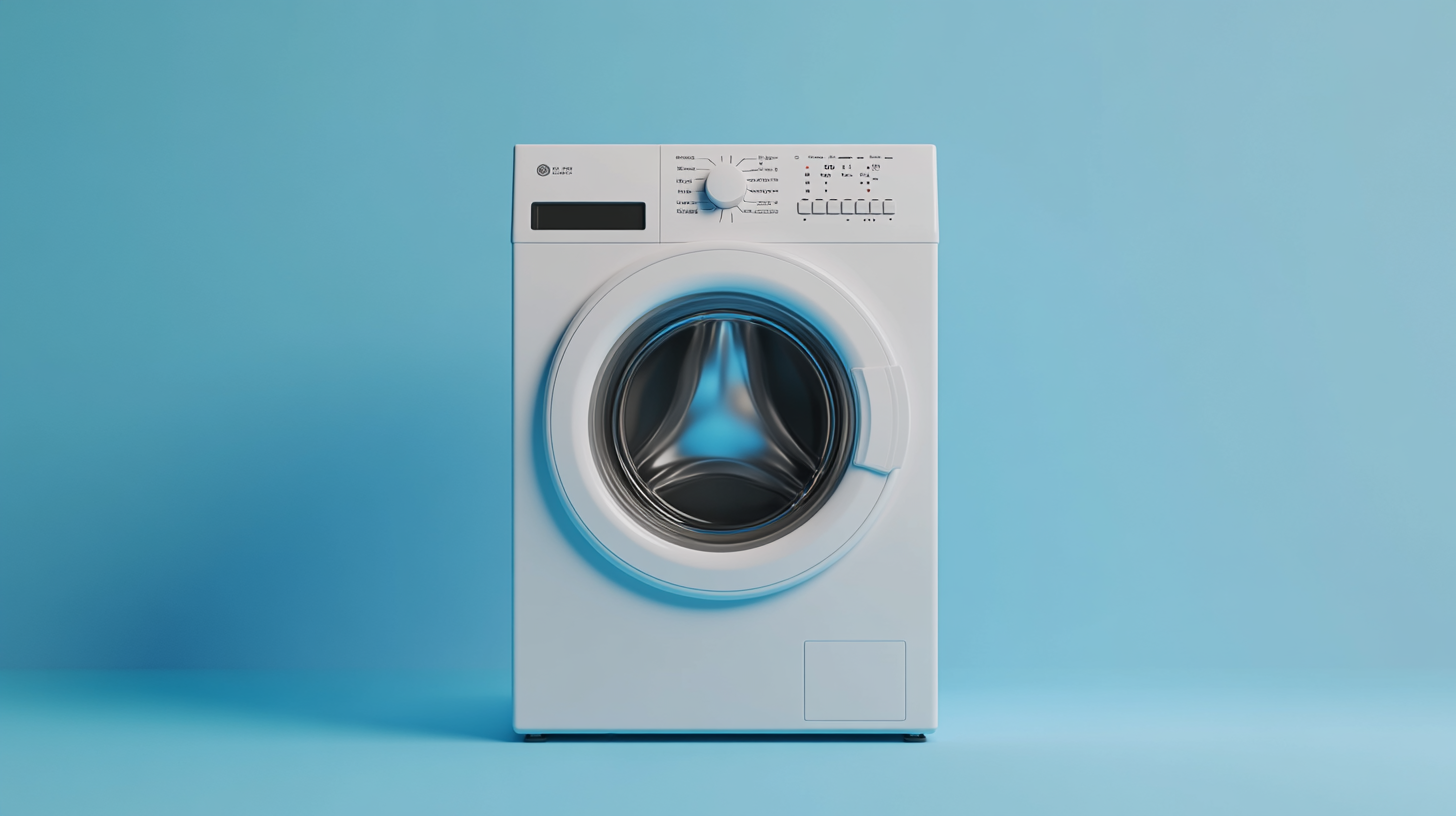 Clean Modern Washing Machine Front View