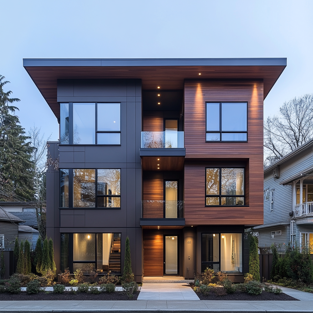 Modern Building in Vancouver Neighborhood