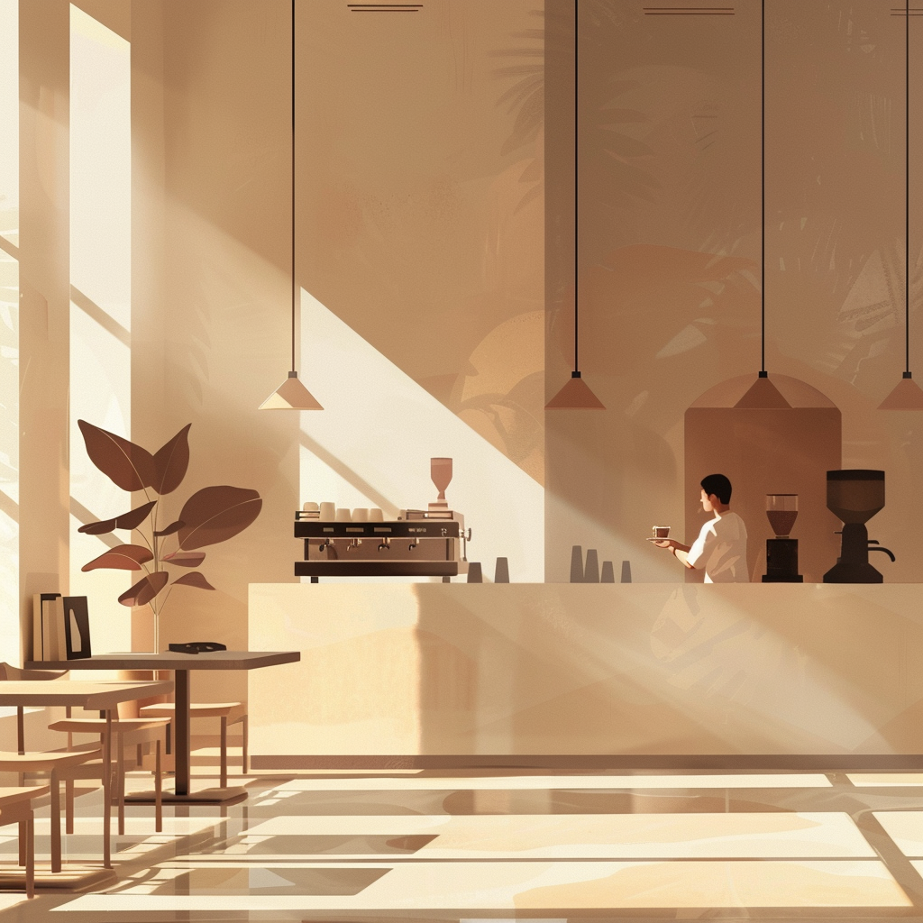 Barista crafting coffee in modern cafe