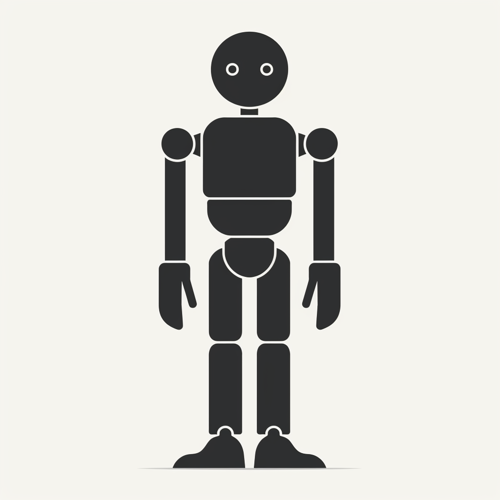 Minimalistic Modern Robot Silhouette