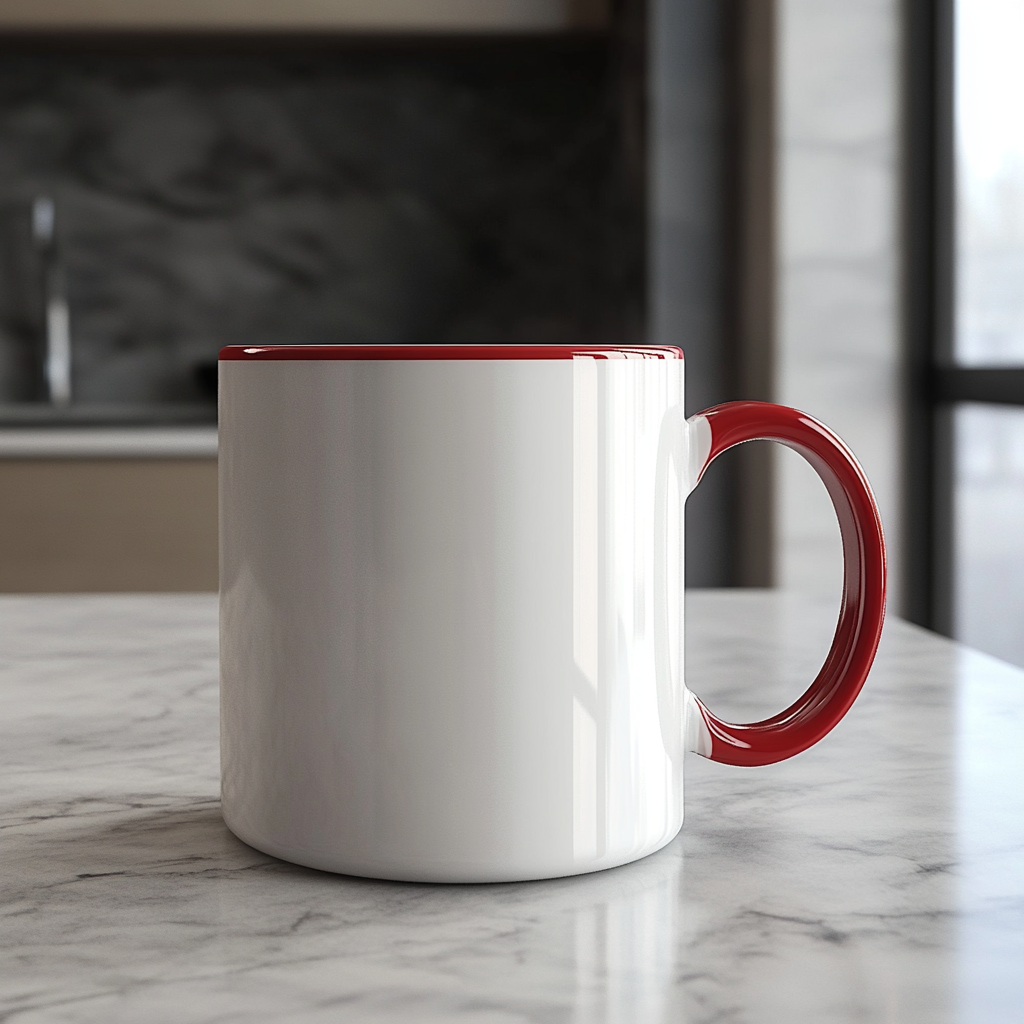 Blank Mug Mockup Red Rim