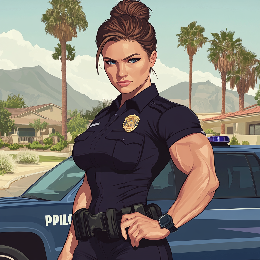 Muscular Female Police Officer Profile