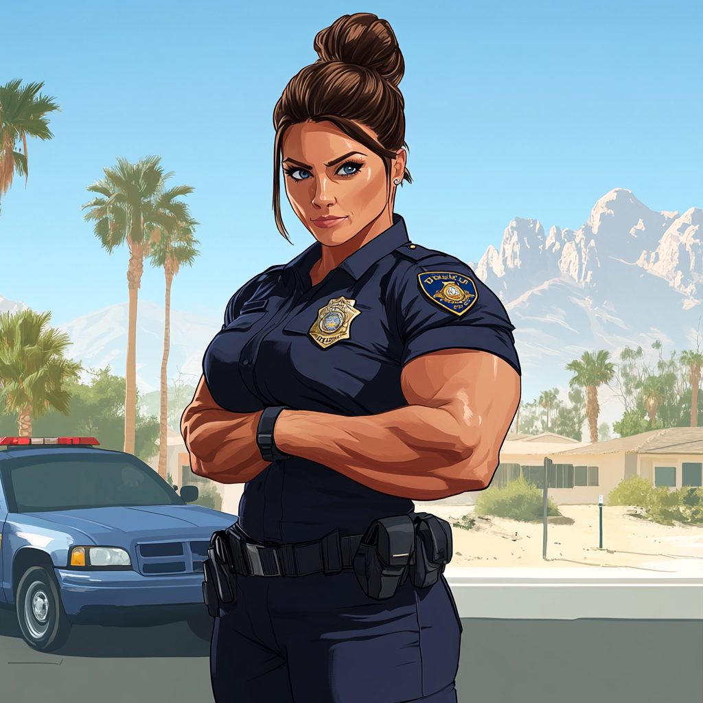 Muscular Female Police Officer Profile