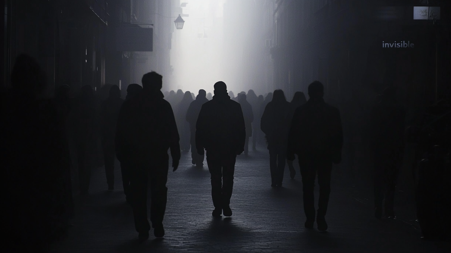 Silhouettes Emerging in Light Fog