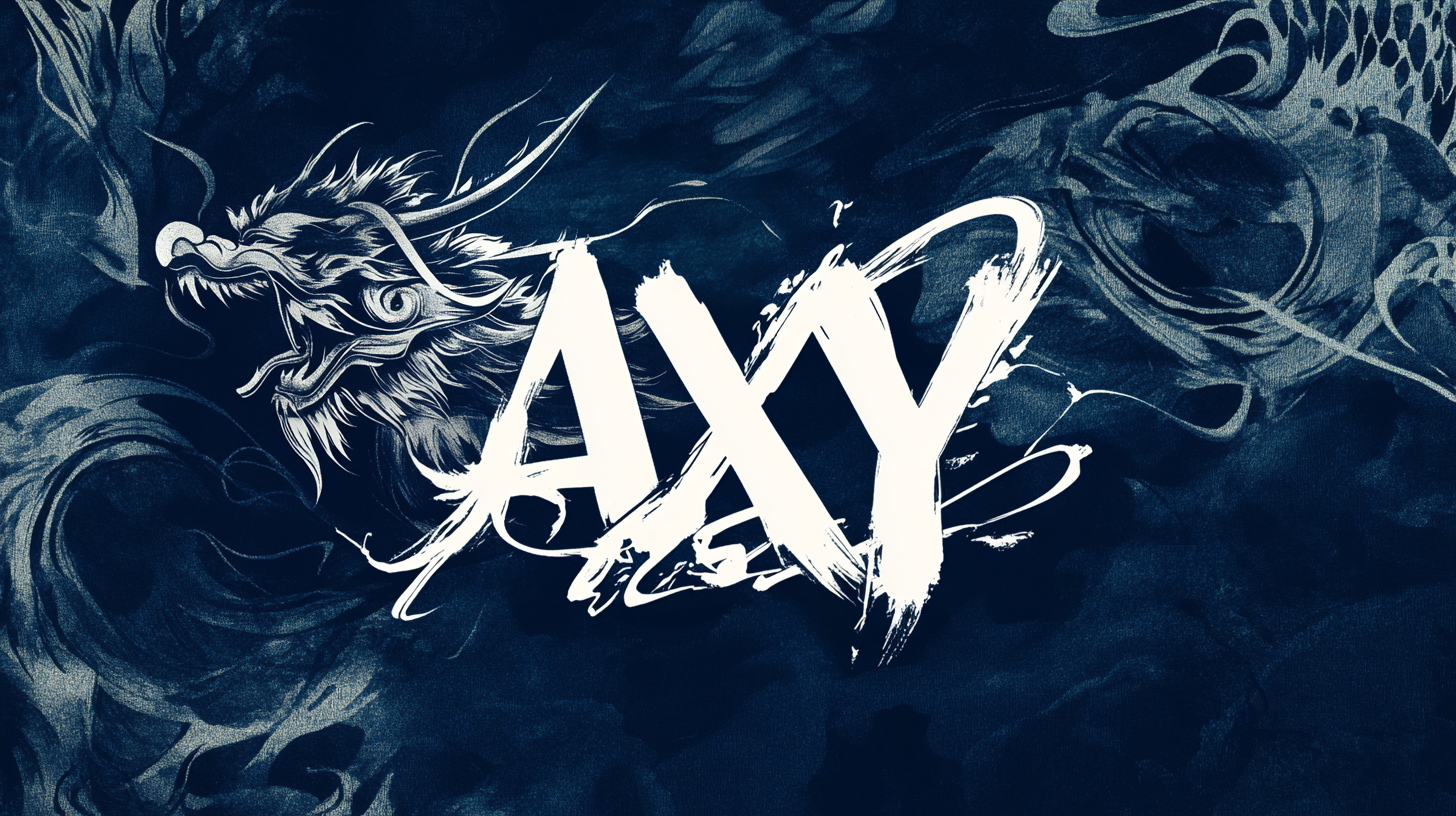 Navy AXY Calligraphy Logo Design