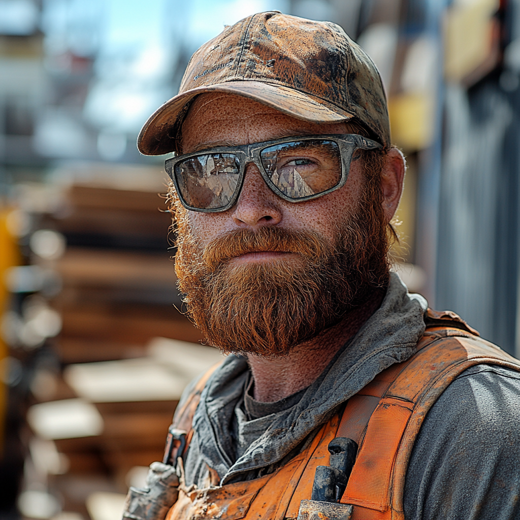 overweight construction worker carrying planks Brisbane skip