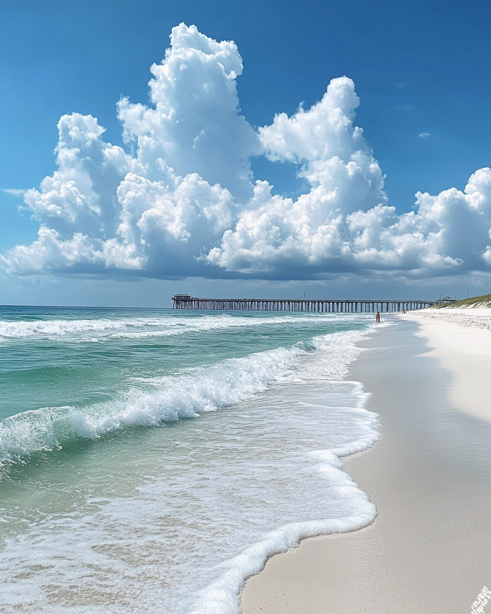 Person Walking on Panama City Beach