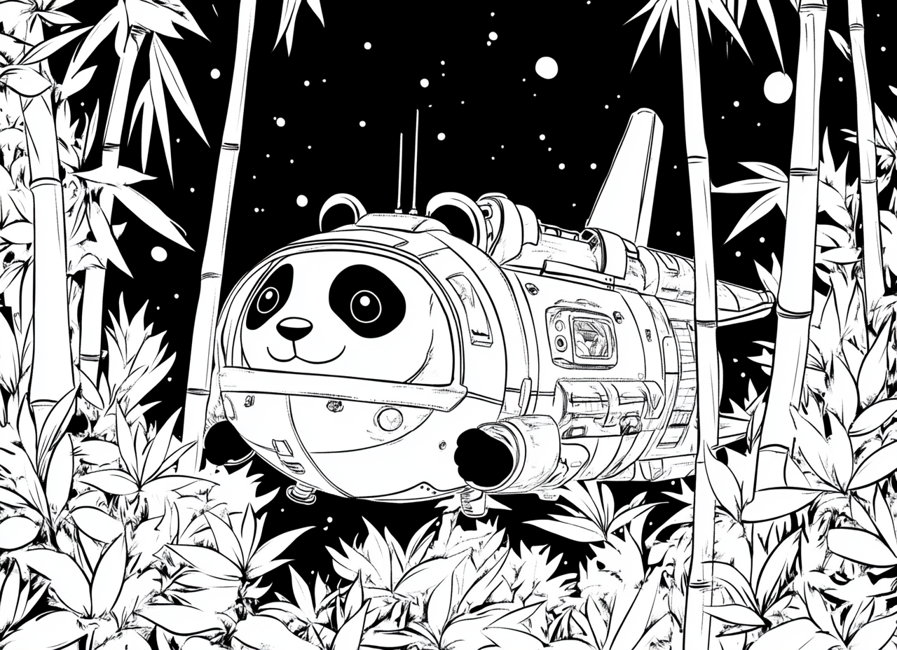 Cute Kawaii Panda Coloring Page