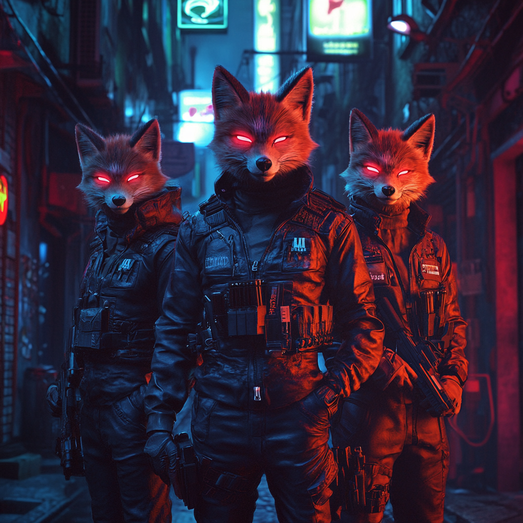 German techno partying foxes image