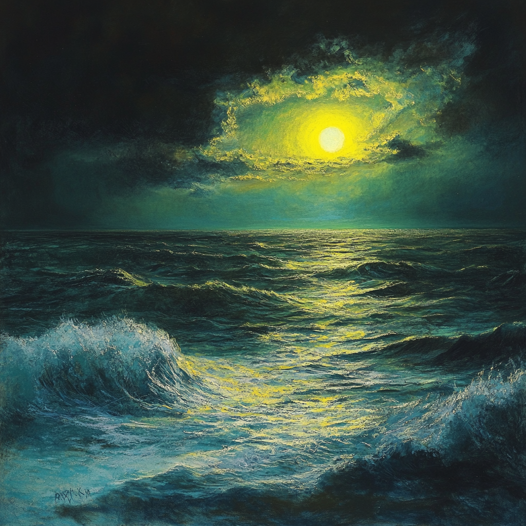 Pastel William Richards Seascape