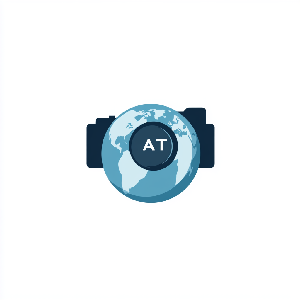 Globe Camera Logo Design Illustration