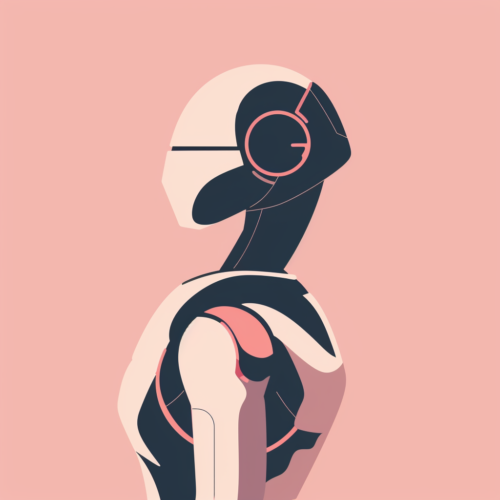 adorable pink robot character silhouette