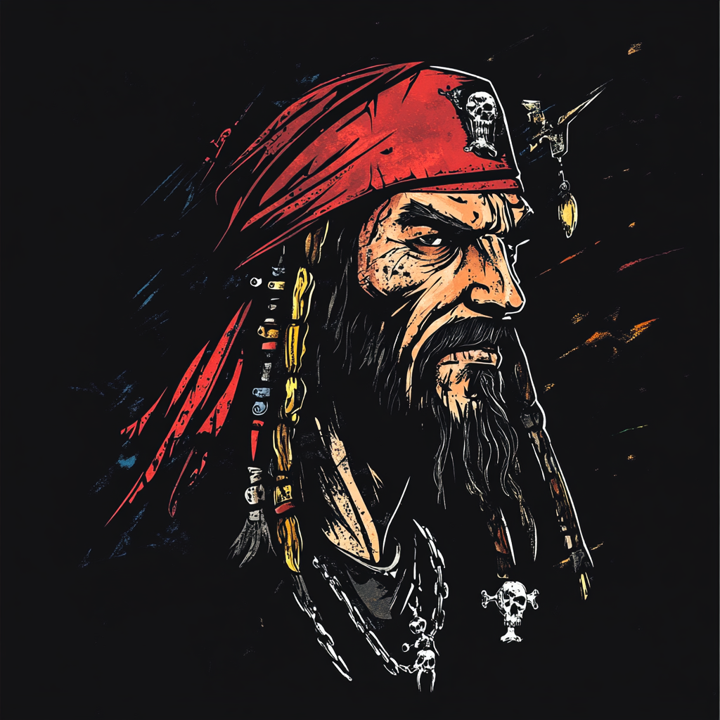 Pirate with Dreadlocks Red Hat