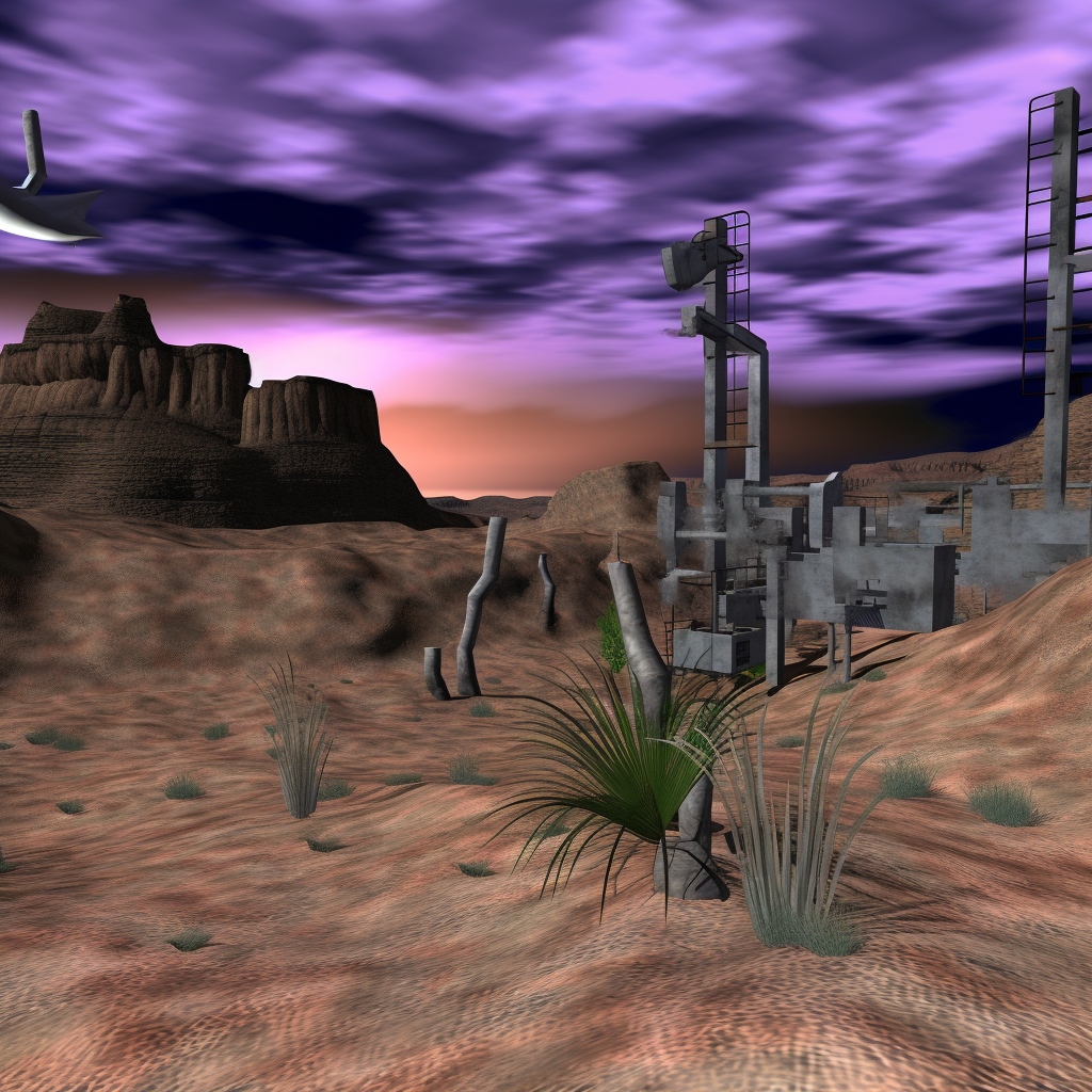 pixelated glitchart landcape PS1 GameCube game screenshot Bryce 3D