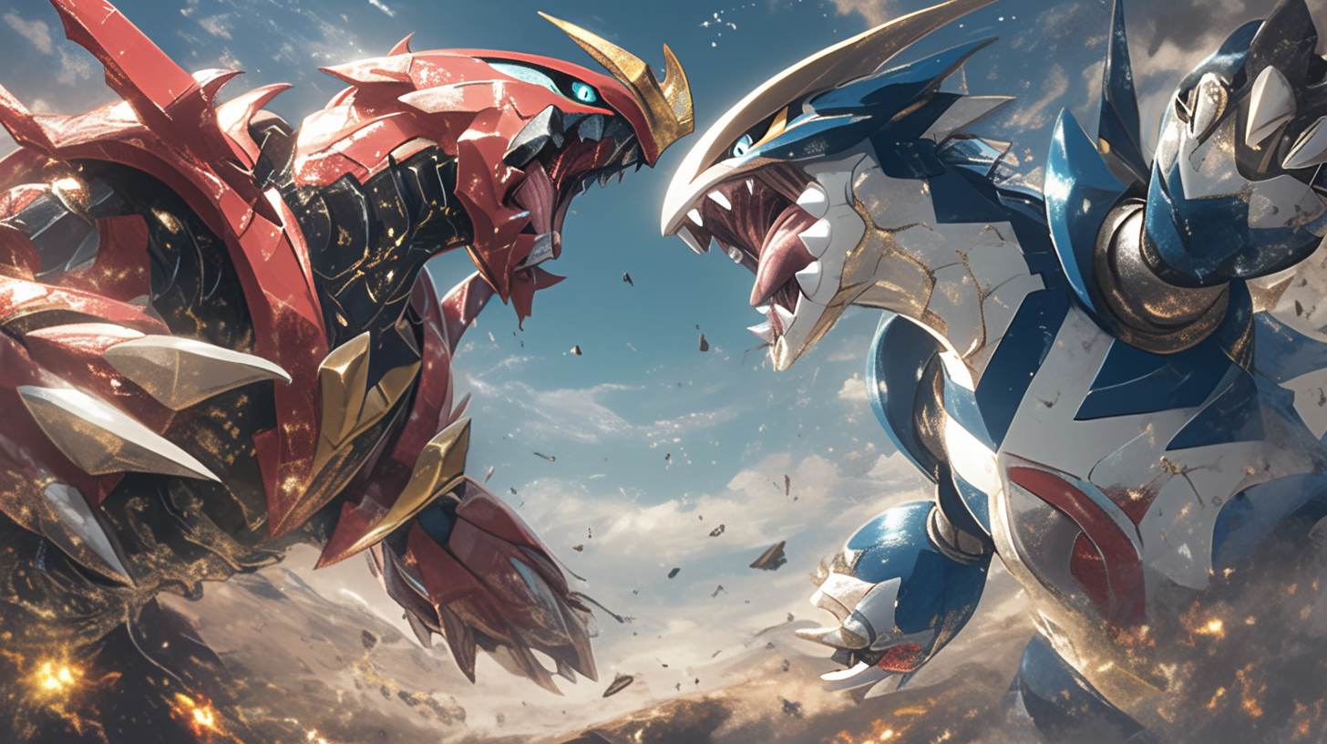 Kyogre and Groudon intense battle