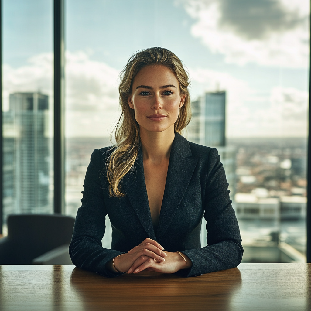 Woman in Business Suit at Desk