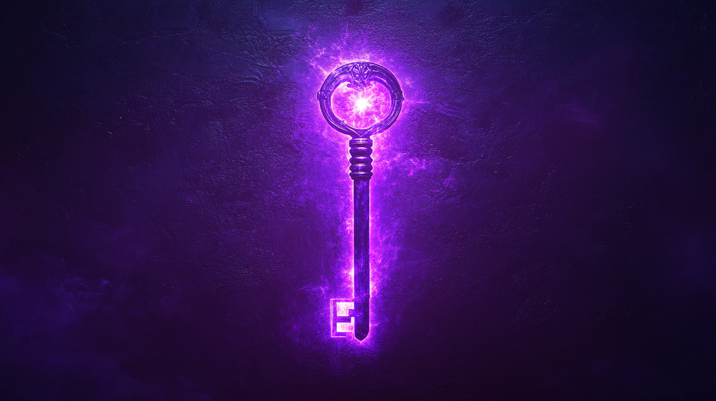 Fantasy glowing key steel universe