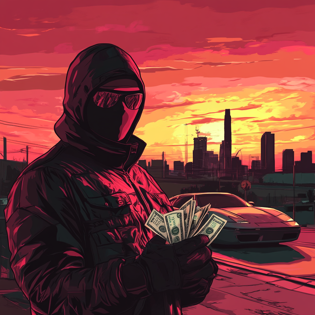 Man with Ski Mask Money Joint