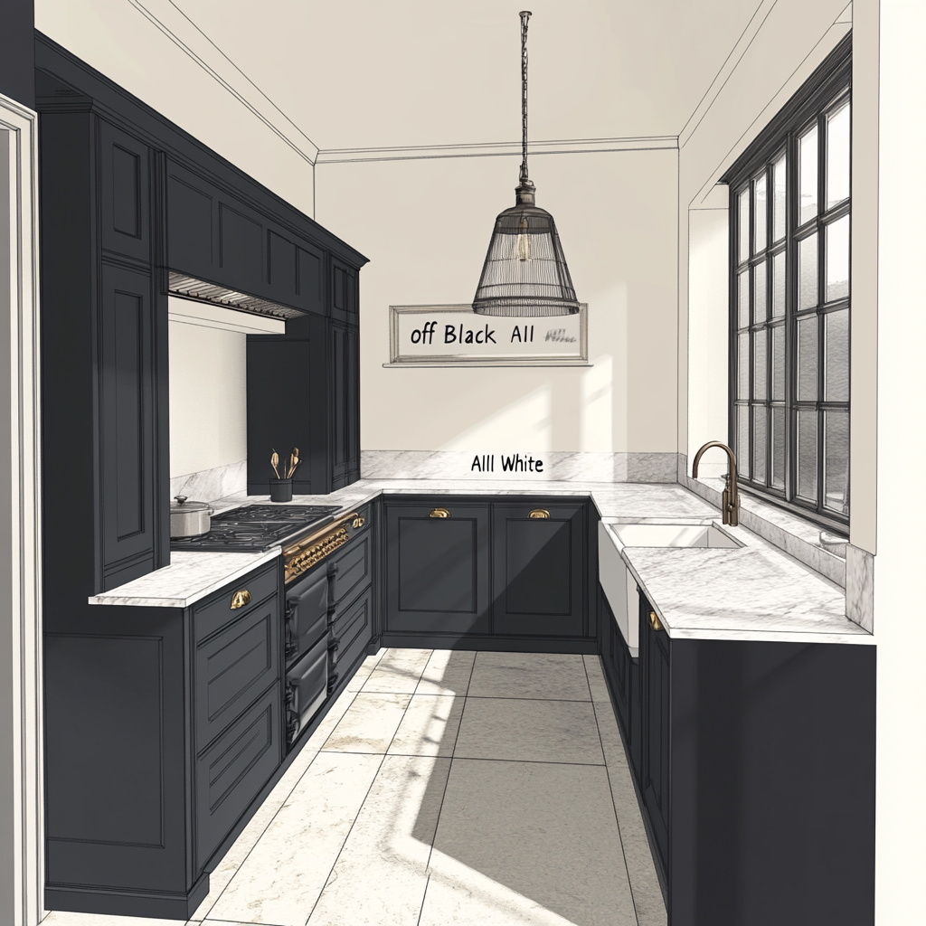 Black and White Kitchen Cabinets