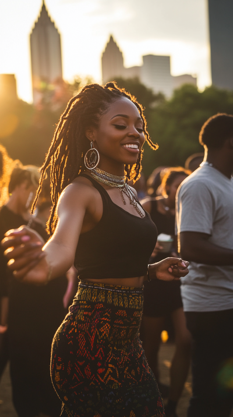 Young African Americans dancing in Atlanta