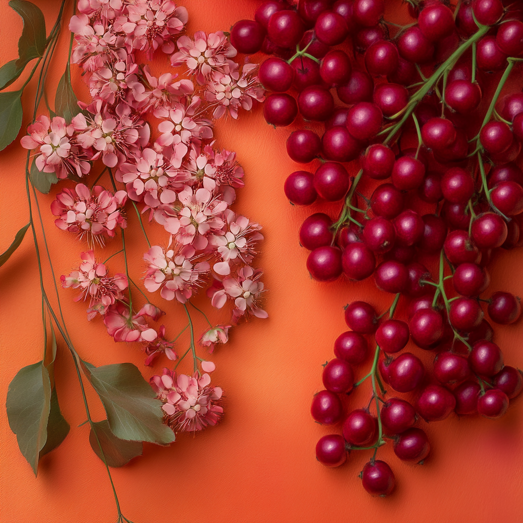 Red Clover Schizandra Berries Flowers