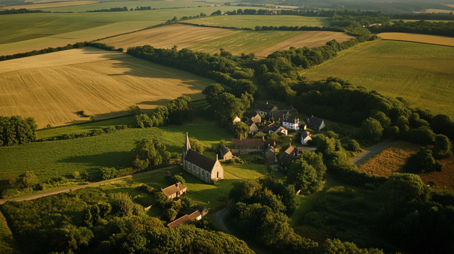 Vintage aerial view Folkington Sussex