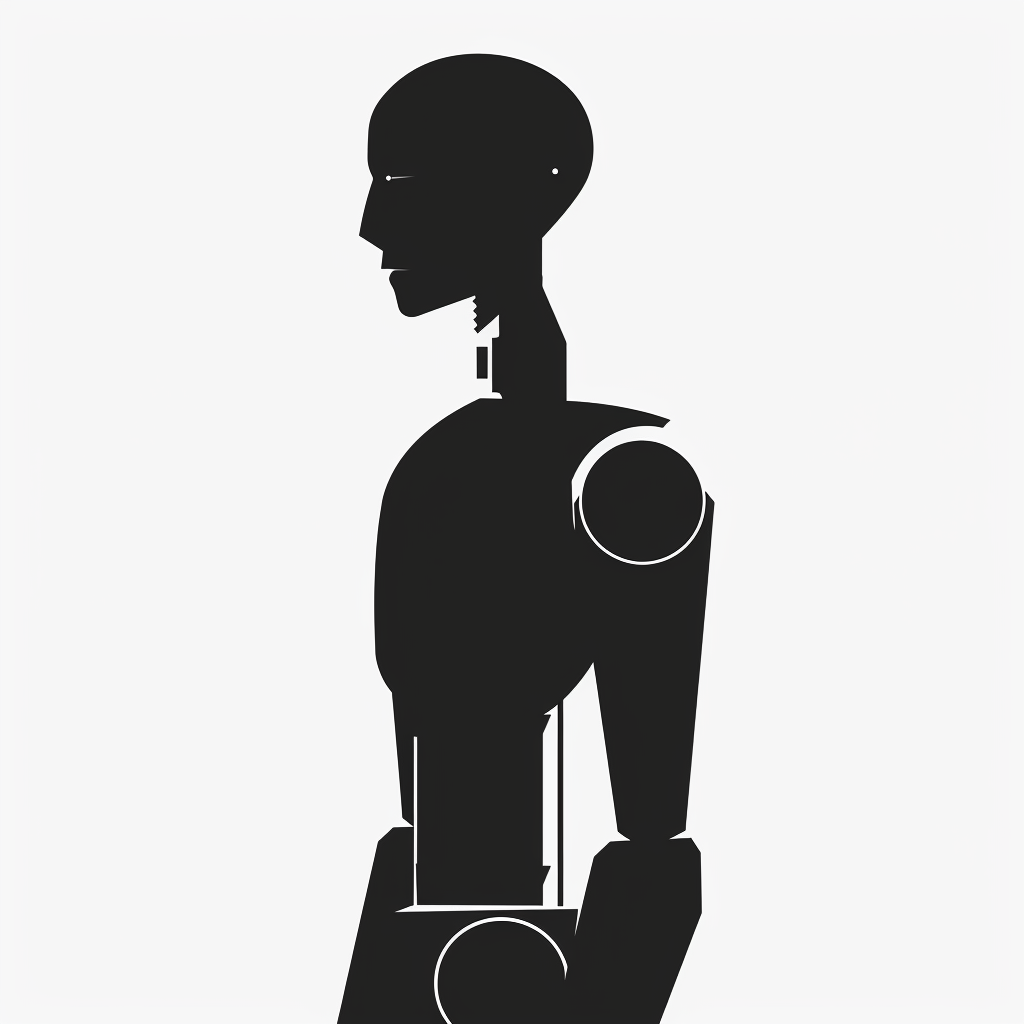 Clean Flat Style Robot Silhouette