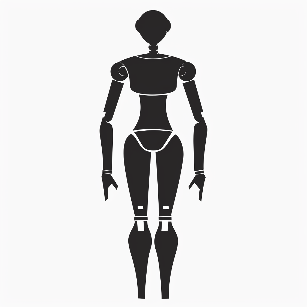 Minimalistic Robot Silhouette Vector Illustration