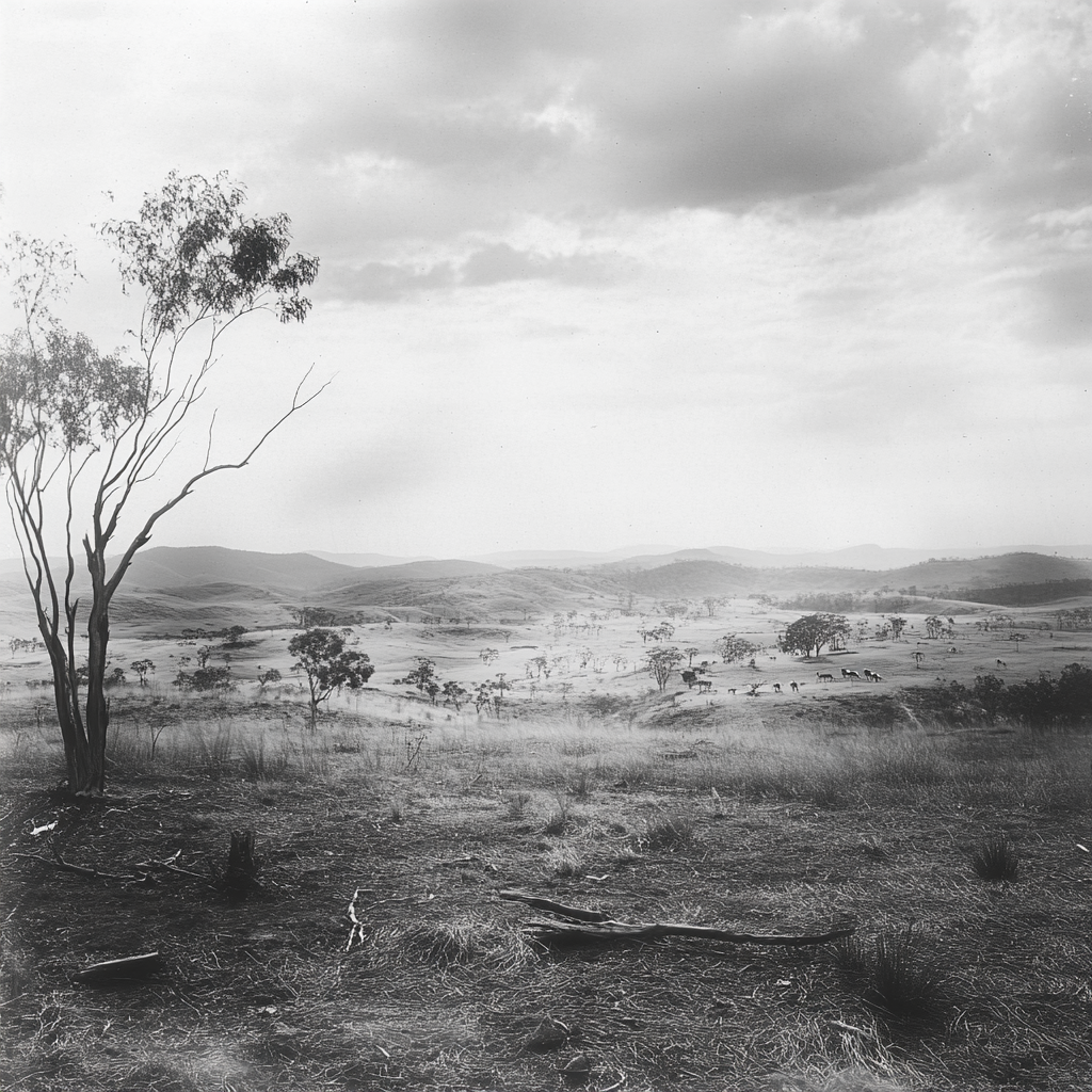 Australian landscape with dramatic sky