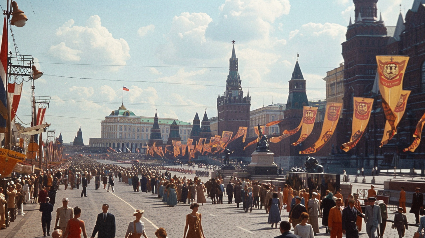 Soviet city scene in Moscow