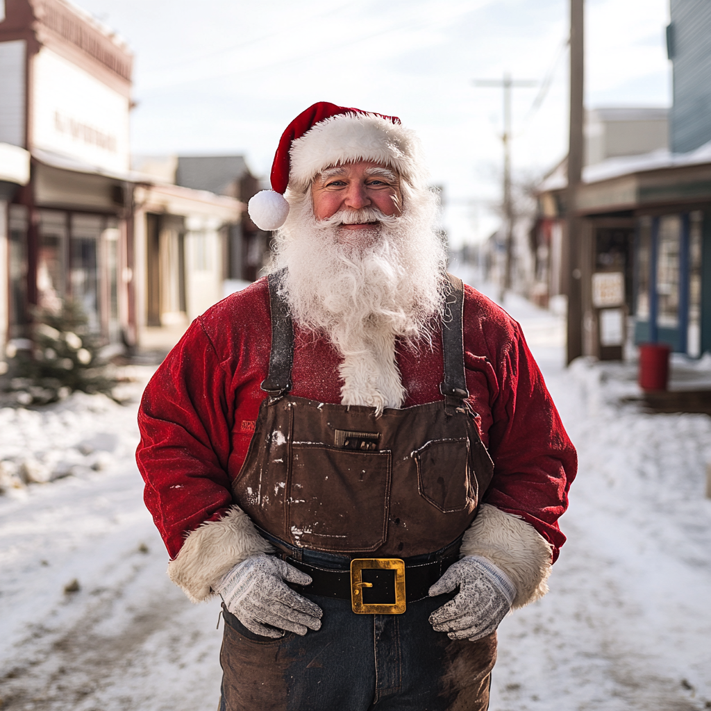 Santa Claus in Blue-collar Worker Disguise