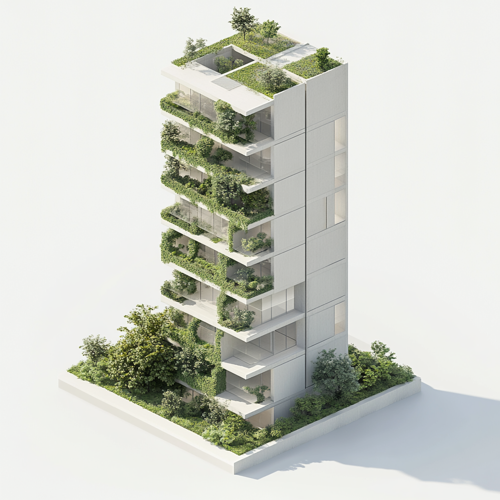 Green Façade Longitudinal Building Design