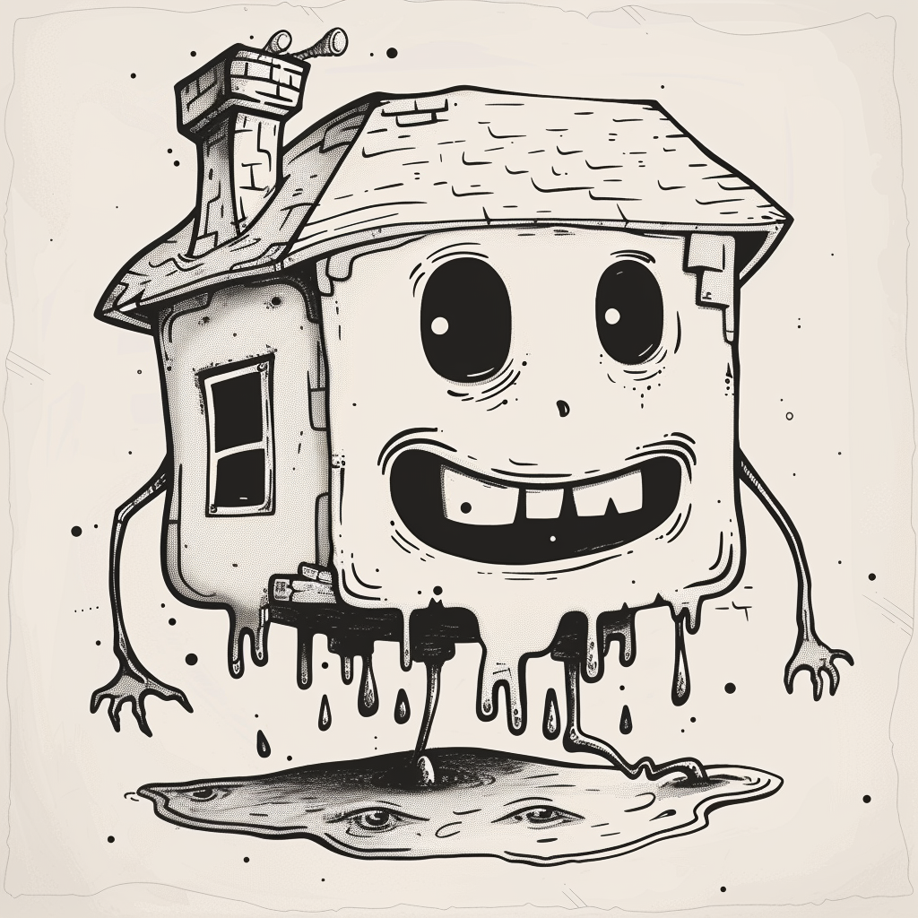 Slime house mascot illustration