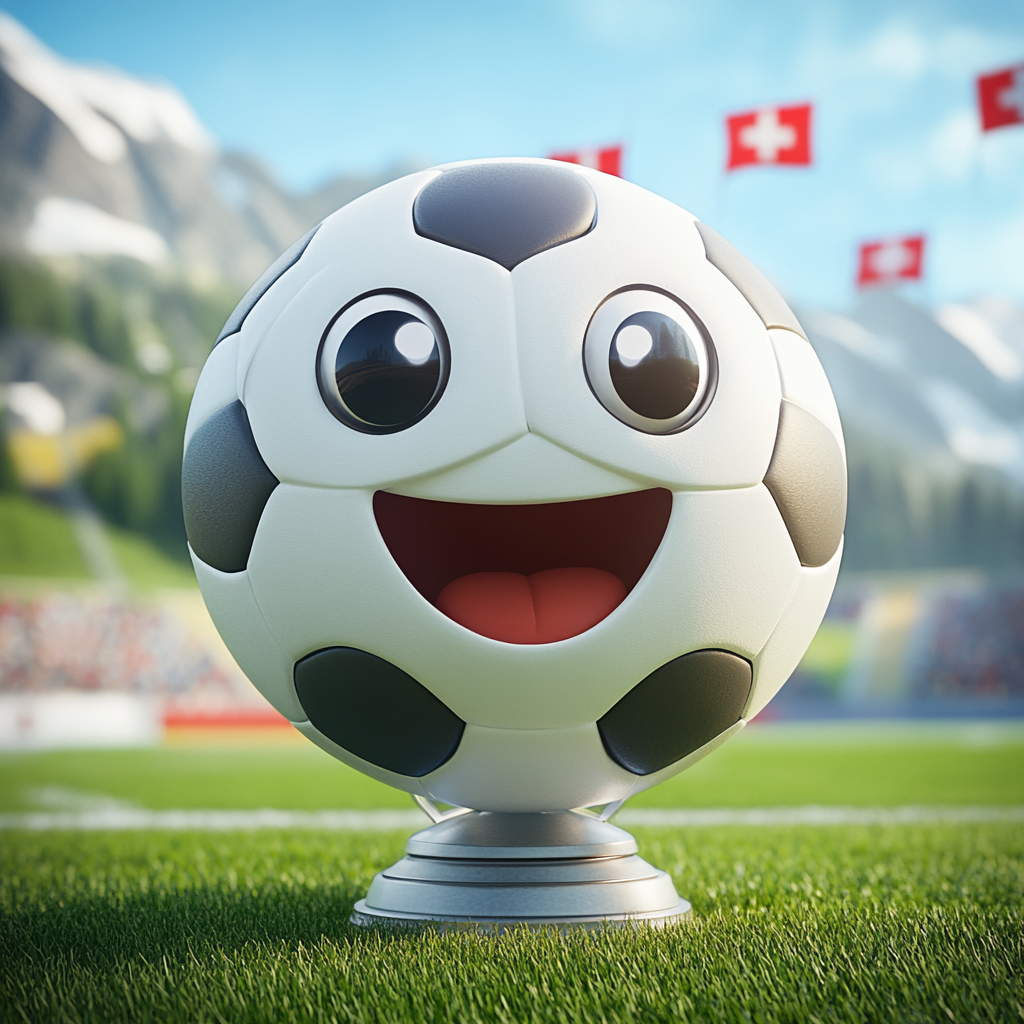 Cute Switzerland Soccer Ball Celebrating