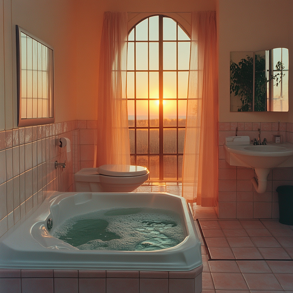 Spanish Villa Sunset Spa Tub