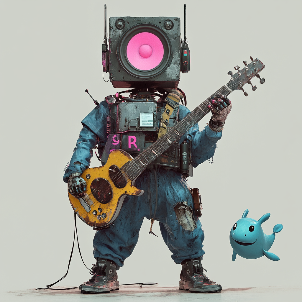 Robot with speaker head art