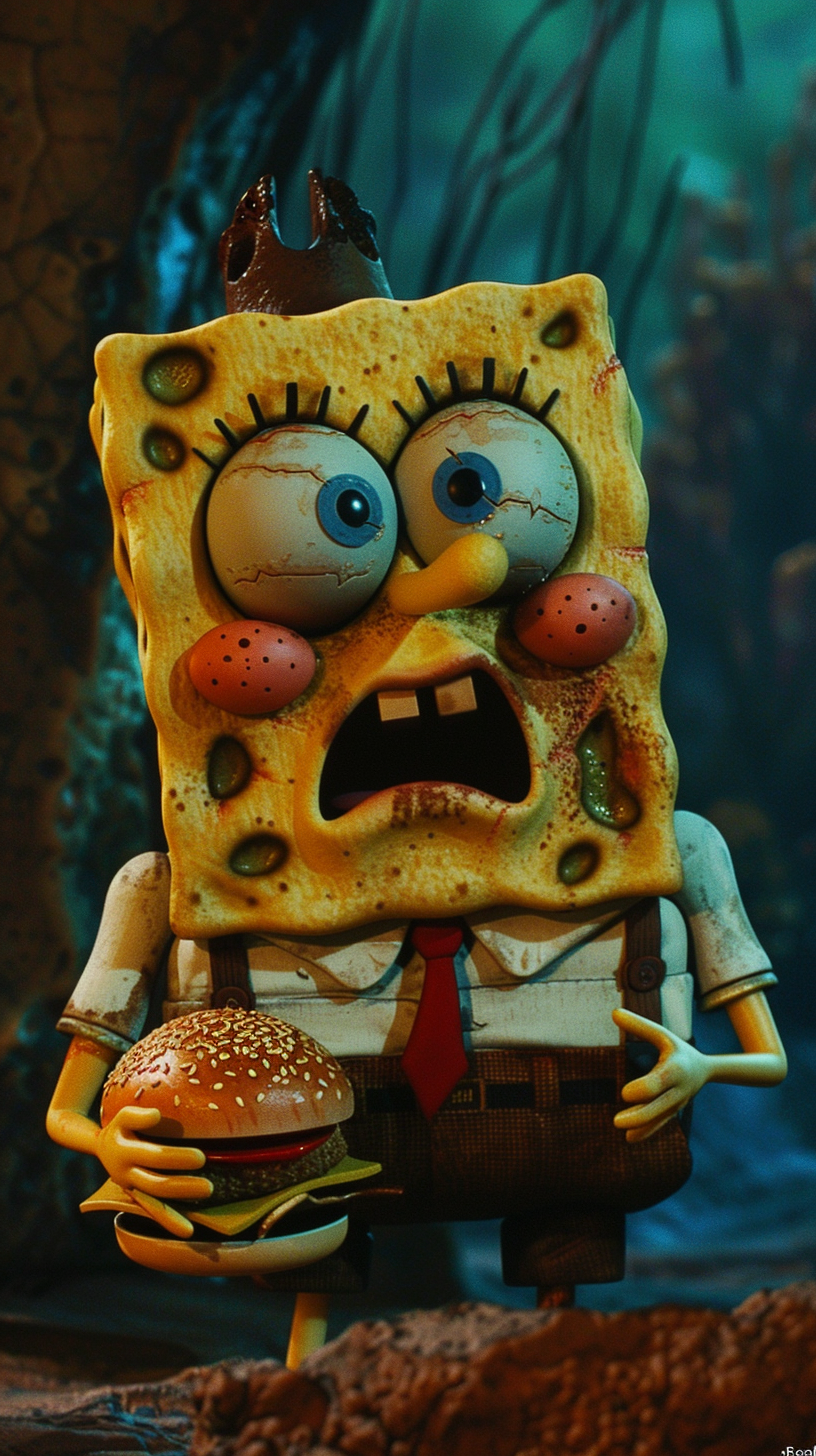 Surreal SpongeBob in Dark Fantasy