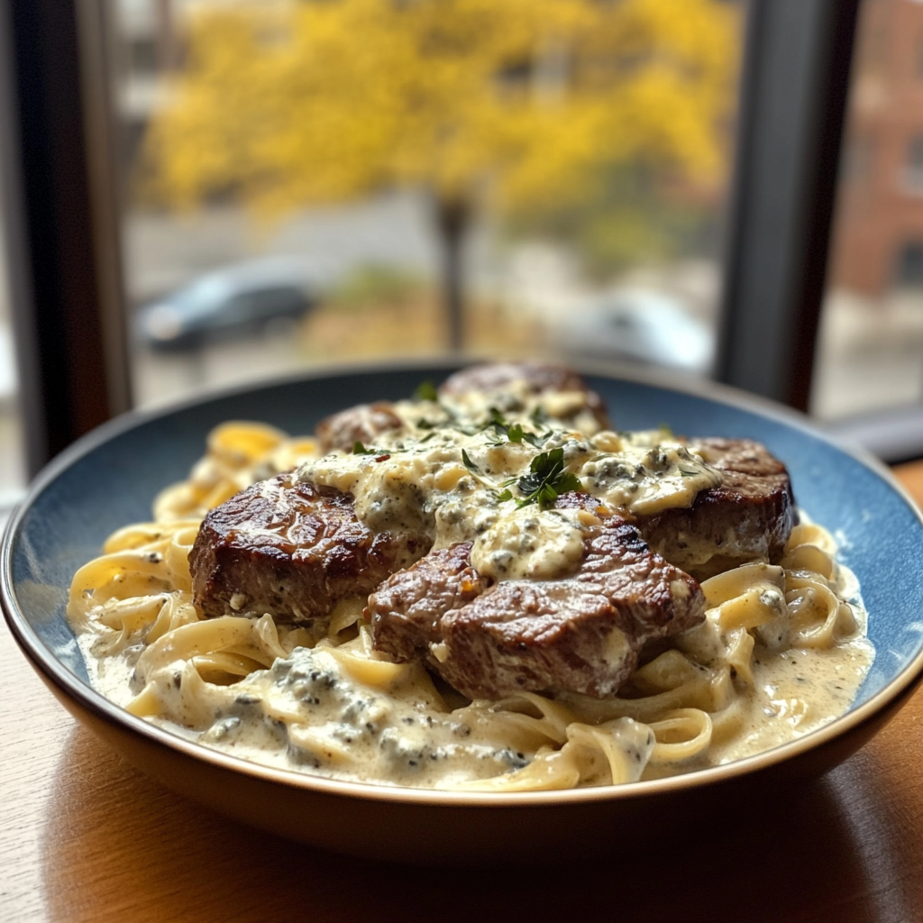 Steak Gorgonzola Alfredo Kitchen Photo